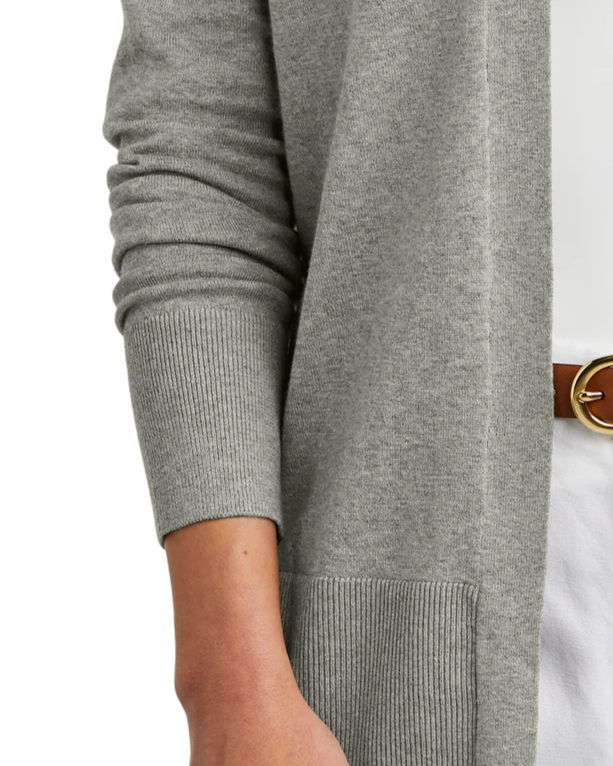 Closeup of a BB18403 Brooks Brothers® Women’s Cotton Stretch Long Cardigan Sweater